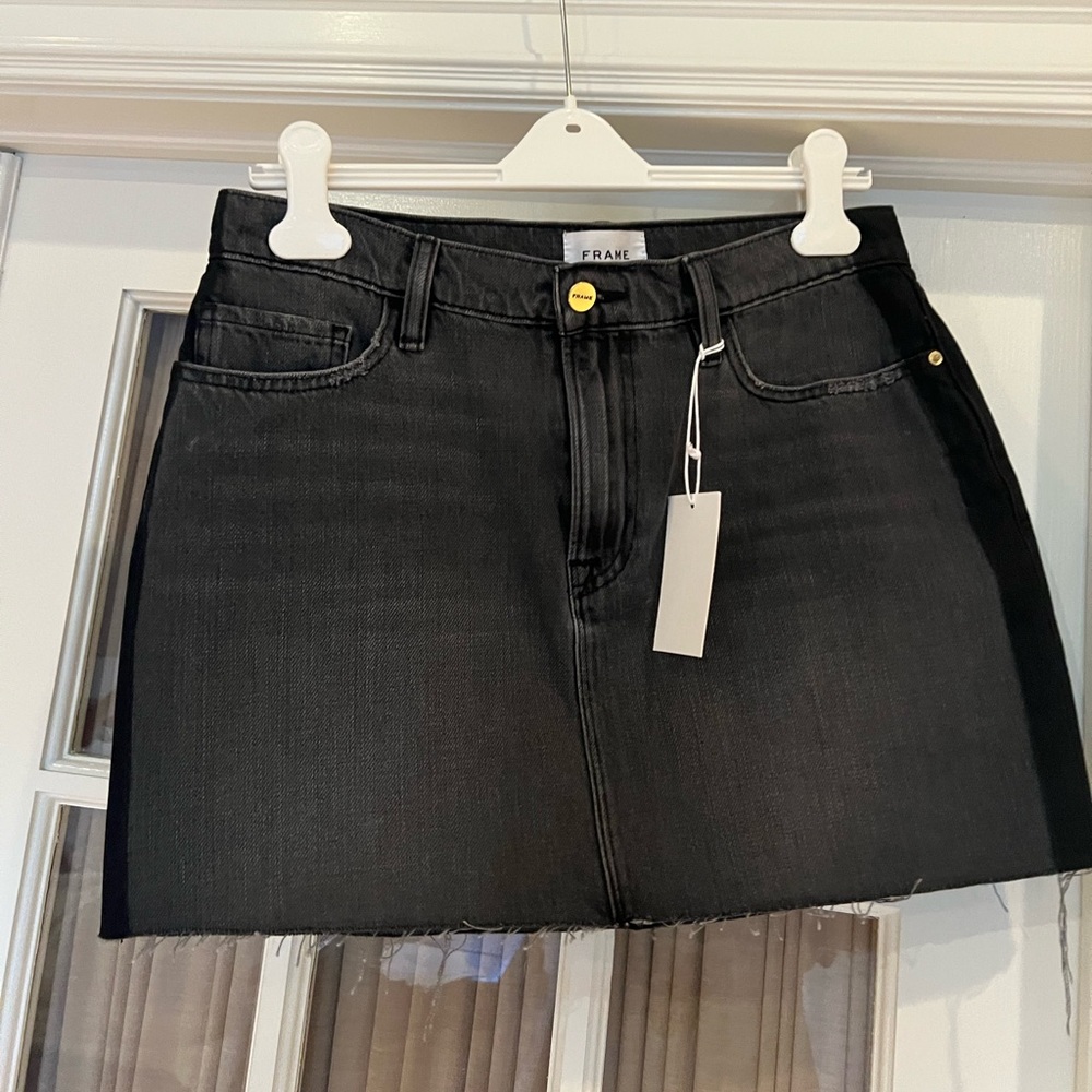 FRAME Charcoal Denim Skirt